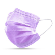 Sejas maskas ar ausu gumijām pret briļļu aizsvīšanu violetas iepakojumā 50 gab.
